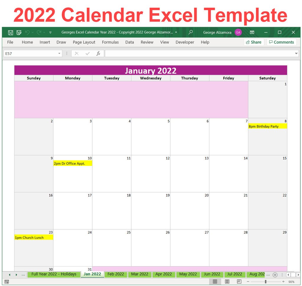 create a calendar in excel 2011 for mac