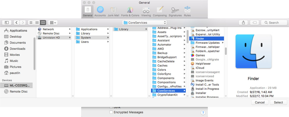 download email for mac os x